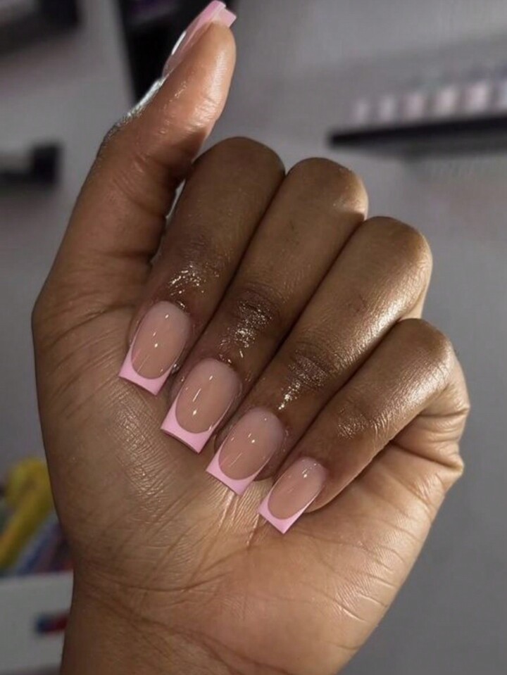 Stunning Ideas for Pink French Tip Nails - 2