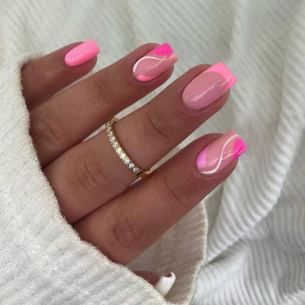 Stunning Ideas for Pink French Tip Nails - 7